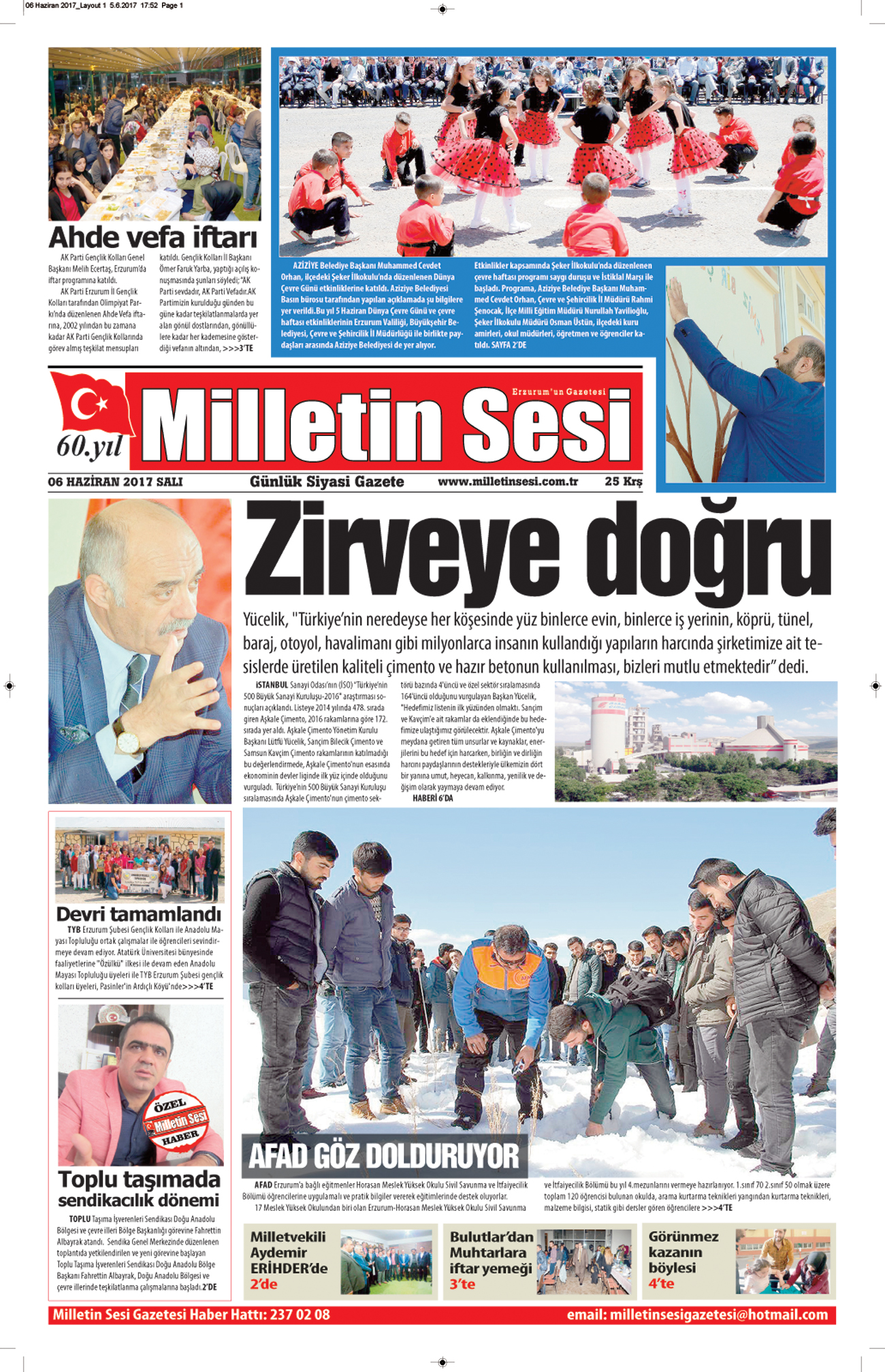 06 Haziran 2017 Milletin Sesi Gazetesi