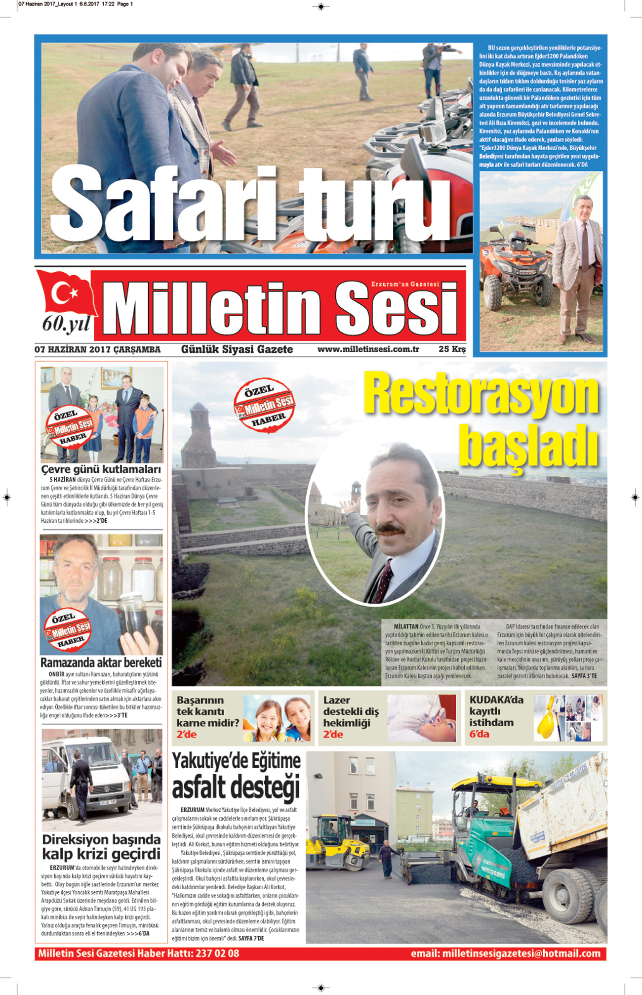 07 Haziran 2017 Milletin Sesi Gazetesi